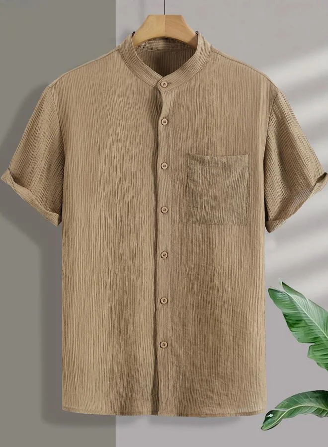 تايك تو قميص بأكمام قصيرة ونسيج بارز